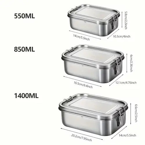Premium 304 Food-Grade Stainless Steel Lunch Box