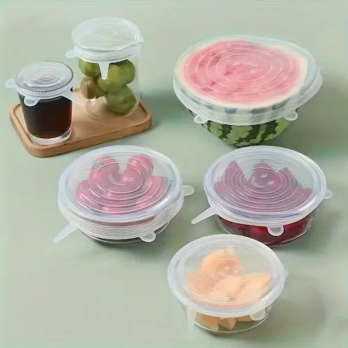 Reusable Silicone Stretch Lids - 6 pcs