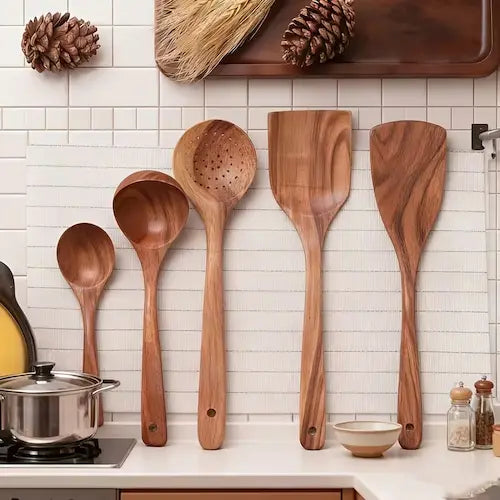 Premium Wooden Kitchen Utensil Set