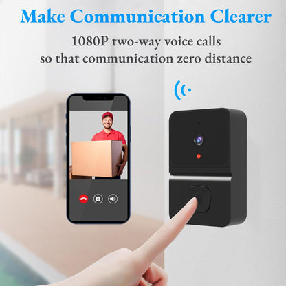 1080P Wireless Video Doorbell with Chime | Smart Wi-Fi Security Camera, Two-Way Audio, and IP65 Waterproof Rating