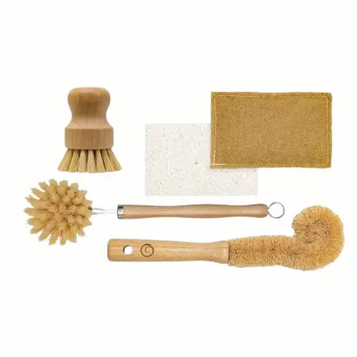 Bamboo Dish Brush Set - 5 pcs