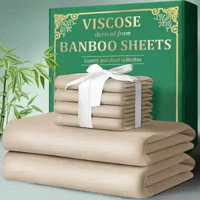 Luxury 4-Piece Bamboo Cooling Bed Sheet Set