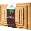 Extra Large Bamboo Cutting Board Set with Juice Grooves - 4 pcs