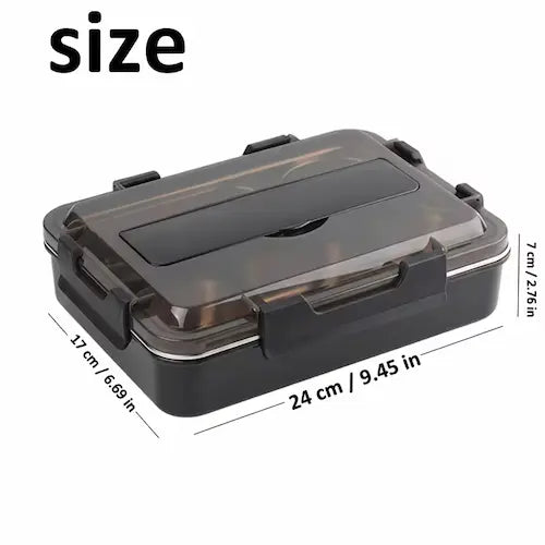 Stainless Steel Bento Lunch Boxes with Spoons and Chopsticks