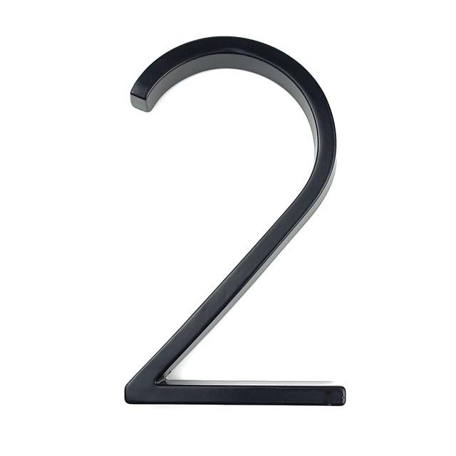Modern Black House Numbers - 5 Inch Anti-Rust Zinc Alloy Address Numerals - Durable Floating Look for Home Exterior