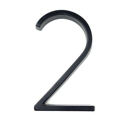 Modern Black House Numbers - 5 Inch Anti-Rust Zinc Alloy Address Numerals - Durable Floating Look for Home Exterior