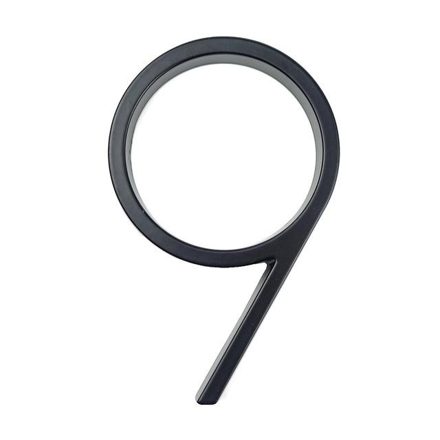 Modern Black House Numbers - 5 Inch Anti-Rust Zinc Alloy Address Numerals - Durable Floating Look for Home Exterior