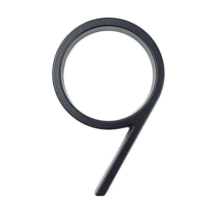 Modern Black House Numbers - 5 Inch Anti-Rust Zinc Alloy Address Numerals - Durable Floating Look for Home Exterior