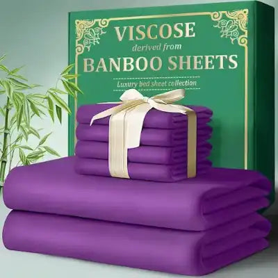 Luxury 4-Piece Bamboo Cooling Bed Sheet Set